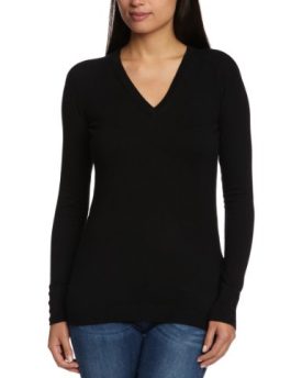 ESPRIT-Womens-993EE1I900-V-Neck-Long-Regular-Jumper-Black-Size-18-0