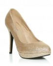 EVE-Champagne-Glitter-Stiletto-High-Heel-Platform-Court-Shoes-Size-UK-5-EU-38-0-0