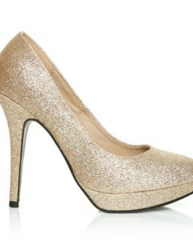 EVE-Champagne-Glitter-Stiletto-High-Heel-Platform-Court-Shoes-Size-UK-5-EU-38-0