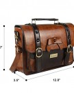 Ecosusi-Brand-New-Vintage-Designer-Faux-Leather-Satchel-Bag-School-Message-Handbag-Brown-0-0