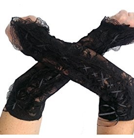 Elbow-Length-Corset-Lace-Up-Fingerless-Gothic-Steampunk-Victorian-Gloves-0