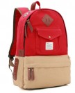 Eshow-Girls-Canvas-School-Backpack-Red-0-1