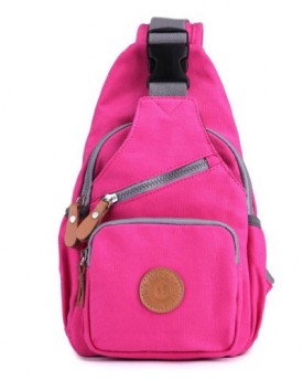Eshow-Womens-Canvas-Travel-Cross-Body-Single-Shoulder-Chest-Pack-Pink-0