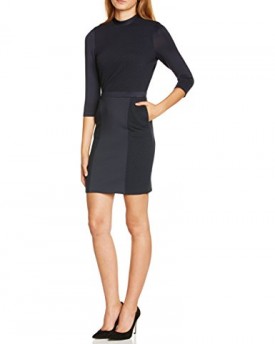 Esprit-Collection-Womens-094EO1E040-Knitted-34-Sleeve-Dress-Manhattan-Blue-Size-10-Manufacturer-SizeSmall-0