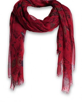 Esprit-Womens-Asian-Flower-SC-Floral-Scarf-Mission-Red-One-Size-0