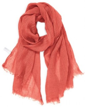 Esprit-Womens-Linen-Scarf-Orange-Reef-Coral-One-Size-0