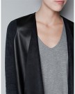 Etosell-Women-Faux-Leather-Jacket-Knitted-Stitching-Coat-Buttonless-Cardigan-Top-0-4
