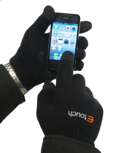 Etouch Touchscreen Gloves, for iPhone, iPad, Blackberry, Samsung, HTC and other smartphones, PDA's & Sat navs, Black (M/L) - Image 3