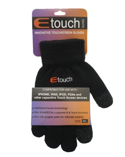 Etouch Touchscreen Gloves, for iPhone, iPad, Blackberry, Samsung, HTC and other smartphones, PDA's & Sat navs, Black (M/L) - Image 5