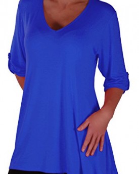 EyeCatch-Plus-Shellie-Womens-Casual-V-Neck-Tunic-Plus-Size-Ladies-Flared-Long-Top-Royal-Blue-Size-22-24-0