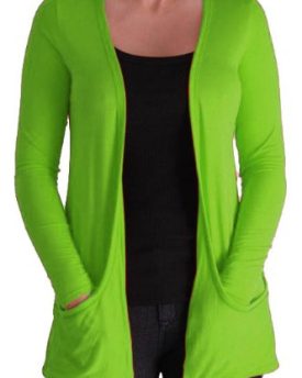 EyeCatchClothing-Atlanta-Casual-Lightweight-Waterfall-Shrug-Cardigan-Lime-Green-ML-0