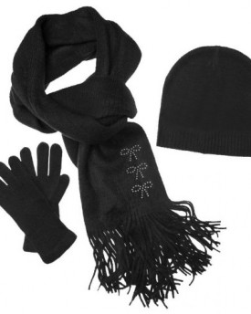 EyeCatchClothing-Carrie-Ladies-Scarf-Hat-Gloves-Set-Black-0