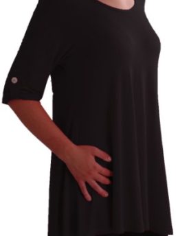 Eyecatch-TM-Oversize-Jessica-Womens-Tunic-Plus-Size-Scoop-Neck-Ladies-Flared-Long-Top-Black-Size-26-28-0