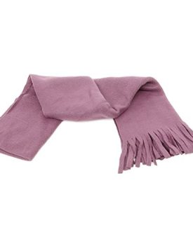 FLOSO-LadiesWomens-Plain-Thermal-Fleece-WinterSki-Scarf-with-Fringe-160cm-x-30cm-Dusty-Pink-0