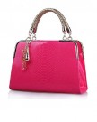 Fashion-Luxury-Womens-Ladies-PU-Leather-Office-Messenger-Handbag-Weekend-Leisure-Crocodile-Stripe-Shoulder-Bag-Rose-Red-0