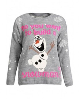 Fashion-Top-New-Do-you-want-to-build-a-snowman-Olaf-Christmas-Jumper-Sweater-Xmas-Sizes-SM-ML-8-10-12-14-16-12-Silver-Gray-0