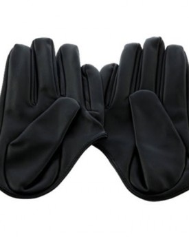 Faux-Leather-Womens-Five-Finger-Half-Palm-Gloves-Black-0