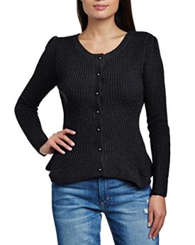 Fever-Womens-Denver-Button-Front-Long-Sleeve-Cardigan-Black-Size-8-0