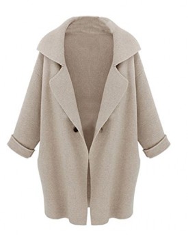 Finejo-Women-Batwing-Loose-Jumper-Knit-Cardigan-Sweater-Long-Design-Jacket-Coat-One-Size-Beige-0