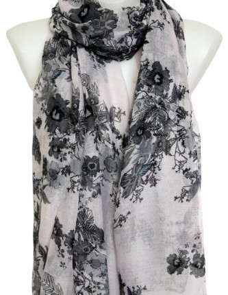 Floral-Print-Large-Maxi-Scarf-Stole-Sarong-Scarves-Hijab-White-Black-0