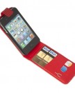 Fonerize-Flip-Real-Leather-Wallet-Card-Case-for-iPhone-4-4S-Red-0