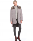 French-Connection-Womens-Juliette-Jacket-Hooded-Quilted-Long-Sleeve-Coat-Grey-Otter-Size-10-0