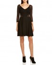 French-Connection-Womens-Liv-Jersey-V-Neck-Flare-A-Line-34-Sleeve-Dress-Black-Size-8-0