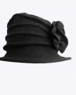 French-Style-Beret-100-Wool-Felt-Womens-Warm-Beanie-Hat-one-Size-Black-Rose-Flower-Bere-0-0