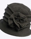 French-Style-Beret-100-Wool-Felt-Womens-Warm-Beanie-Hat-one-Size-Black-Rose-Flower-Bere-0