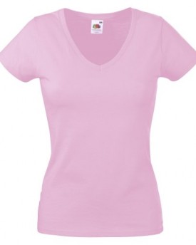 Fruit-Of-The-Loom-Ladies-Lady-Fit-Valueweight-V-Neck-Short-Sleeve-T-Shirt-M-Light-Pink-0