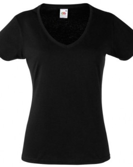 Fruit-Of-The-Loom-Lady-Fit-Valueweight-V-Neck-T-Shirt-Black-L-0