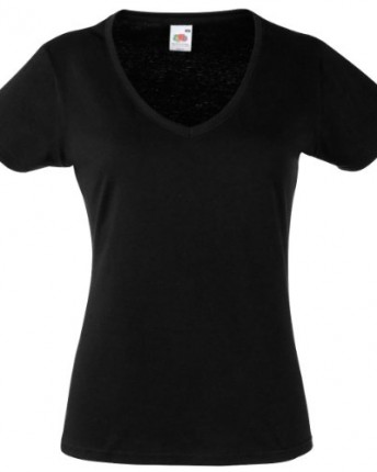 Fruit-Of-The-Loom-Lady-Fit-Valueweight-V-Neck-T-Shirt-Black-L-0