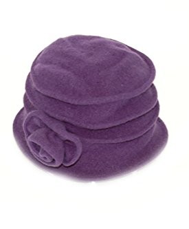 GIZZY-Ladies-One-Size-100-Wool-Ribbed-Pull-On-Cloche-Hat-with-Flower-Purple-0