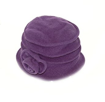 GIZZY-Ladies-One-Size-100-Wool-Ribbed-Pull-On-Cloche-Hat-with-Flower-Purple-0