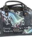 Galliano-Womens-handbag-with-stylish-newsprint-black-0-5