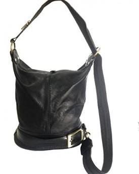 Genuine-Soft-Italian-Leather-Black-Shoulder-Bag-Ruck-Sack-or-Back-Pack-Handbag-0