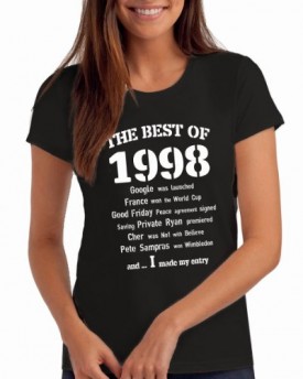 Girls-The-Best-of-1998-16th-Birthday-T-Shirt-Gift-100-Soft-Cotton-B-L-0