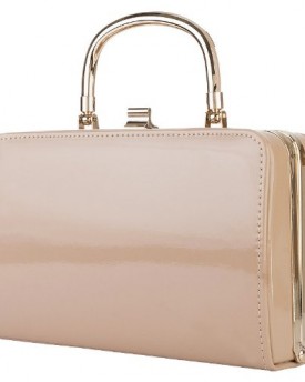Girly-HandBags-Ladies-Neon-Patent-Clutch-Bag-Handbag-Small-Box-Designer-Celeb-Summer-Gold-Trim-0