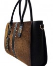 Girly-HandBags-New-Faux-Leather-Tote-Shoulder-Bag-Fur-Studs-Elegant-Women-Coffee-0-0