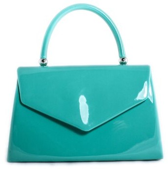 Girly-HandBags-New-Peacock-Blue-Nude-Patent-Clutch-Bag-Handbag-Small-Hard-Case-Designer-Celeb-0