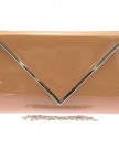 Girly-HandBags-Oversized-Designer-Nude-Clutch-Bag-Beige-Patent-Glossy-Pleated-Party-Evening-Nude-Beige-W-12-H-75-D-2-inches-0