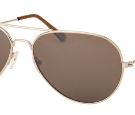 Gold-Metal-Aviator-Sunglasses-Brown-Lense-With-Drawstring-Pouch-Mens-Womens-Unisex-Full-UV-400-0