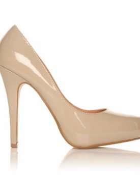 H251-Nude-Patent-PU-Leather-Stiletto-High-Heel-Concealed-Platform-Court-Shoes-Size-UK-4-EU-37-0