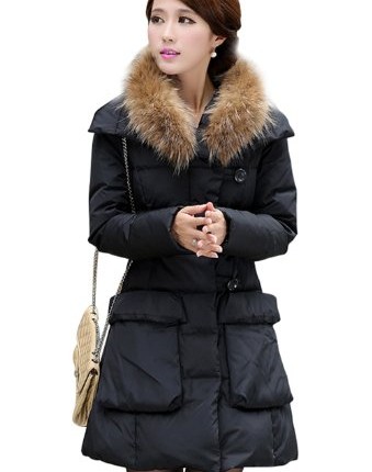 HENGDA-Womens-Winter-Super-Fur-Collar-Long-Down-Coat-Jacket-Parka-Overcoat-black-S-0