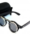 HS-Flip-Up-Steampunk-Sunglasses-50s-Round-Glasses-Cyber-Goggles-Vintage-Retro-Style-Case-Black-0