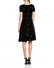 Havren-Womens-Devore-Abstract-Spot-Tea-Polka-Dot-Short-Sleeve-Dress-Black-Size-8-0-0