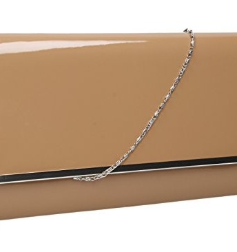 Heidi-Patent-Leather-Flapover-Womens-Party-Prom-Clutch-Bag-in-Nude-0