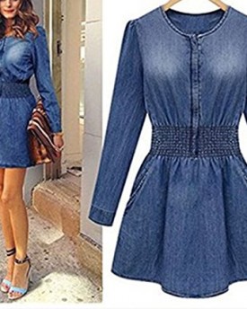 Hengsong-Womens-Slim-Fit-Denim-Jean-Trench-Coat-Jean-Skirt-Long-Jacket-Outwear-Dresses-XL-0