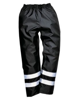 Hi-High-Vis-Viz-Visibility-Work-Waterproof-Elastic-Trousers-Pants-Size-Black-L-Large-0