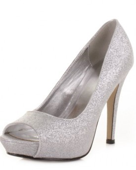 High-Heel-Peep-Toe-Silver-Glitter-Court-Prom-Shoes-SIZE-5-0